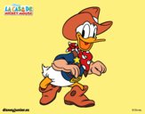 Coloring page Donald Duck cowboy painted bybarbie_kil