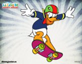 Coloring page Donald Duck with skate painted bybarbie_kil