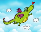 Coloring page Dragon with a heart painted bybarbie_kil