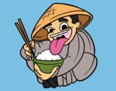 Coloring page Chinese eating rice painted byShelbyGee