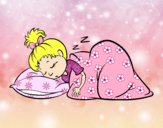 Coloring page Sleeping little girl painted byShelbyGee