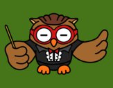 Coloring page Conductor owl painted byShelbyGee