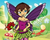 Coloring page Fairy with daisy  painted byShelbyGee