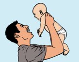Coloring page Father and baby painted byShelbyGee