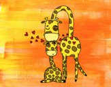Coloring page Giraffe mother painted byShelbyGee