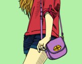 Coloring page Girl with handbag painted byShelbyGee