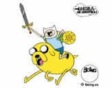 Coloring page Jake and Finn to attack painted byShelbyGee
