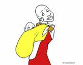 African woman with baby sling