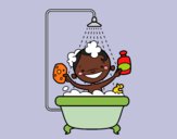 Coloring page Boy in the shower painted bybarbie_kil
