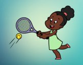 Coloring page Girl playing tennis painted bybarbie_kil