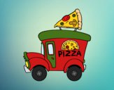 Coloring page Pizza food truck painted bybarbie_kil