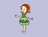 Coloring page Girl with party dress painted byShelbyGee