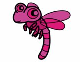 Coloring page Dragonfly flying painted bybella