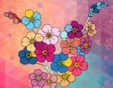 Coloring page Cherry tree flower painted byJoni