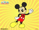 Coloring page Mickey greeting painted byNatalie