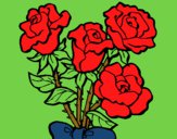 Coloring page Bunch of roses painted bynancy key