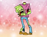 Coloring page Headless zombie painted byfrankiek
