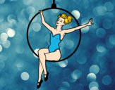 Coloring page Trapeze woman painted byfrankiek
