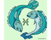 Coloring page Pisces painted bylilarn97