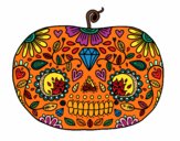 Coloring page Day of the dead Pumpkin  painted byAutumn