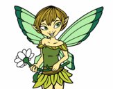 Coloring page Fairy with daisy  painted byCazzi2o15