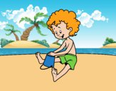 Coloring page Child playing in the sand painted byLala B