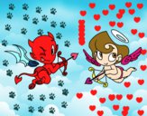 Devil and cupid