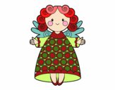 Coloring page Christmas angel 2 painted bykddowning