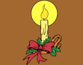 Coloring page Christmas candle painted byTheColor