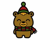 Coloring page Christmas little bear painted byCazzi2o15
