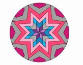 Coloring page Mandala star mosaic painted byvane30