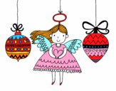 Angel and Christmas ornaments