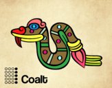 Coloring page The Aztecs days: the Snake Coatl painted byCrafterela