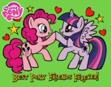 Coloring page Best Pony Friends Forever painted byTheColor