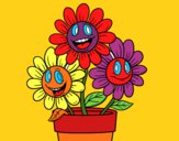 Coloring page Flower pot painted bymindella