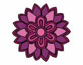 Coloring page Flower Mandala shaped weiss painted bystefania