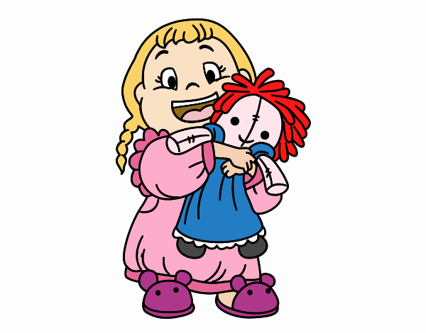 Little girl with her doll