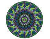Coloring page Mandala flower with circles painted bystefania