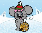 Mouse with Christmas Hat