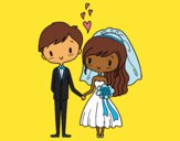 Coloring page Couple very in love painted byTheColor