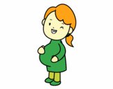 Coloring page Pregnant girl painted bySydney