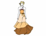 Coloring page Strapless wedding dress painted bynelli00949