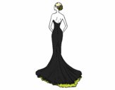 Coloring page Wedding dress with tail painted bynelli00949