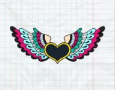 Coloring page Heart with wings painted byatikahSH