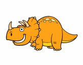 Coloring page Triceratops Dinosaur painted byemma7200