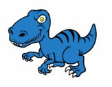 Coloring page Velociraptor dinosaur painted byemma7200