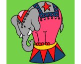 Coloring page Performing elephant painted bymindella