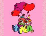 Coloring page Clowns in love painted bysuzie