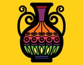 Coloring page Decorated vase painted bymindella