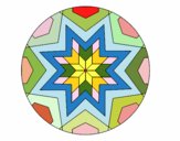Coloring page Mandala star mosaic painted bymaryi